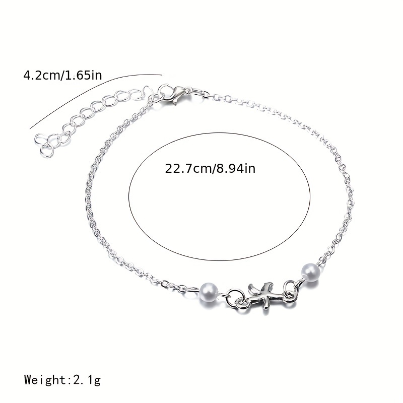 Beach Style Starfish Faux Pearl Anklet